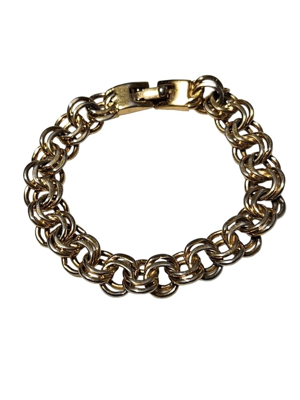 Vintage Chunky Chain Link Bracelet Gold Tone Classic Retro Fashion Jewelry Women